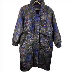 Vintage Crazy Abstract Art Pattern Insulated Jacket